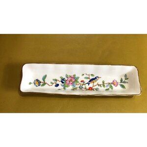 AYNSLEY PEMBROKE PATTERN ENGLISH BONE CHINA MINT TRAY BIRDS FLOWERS